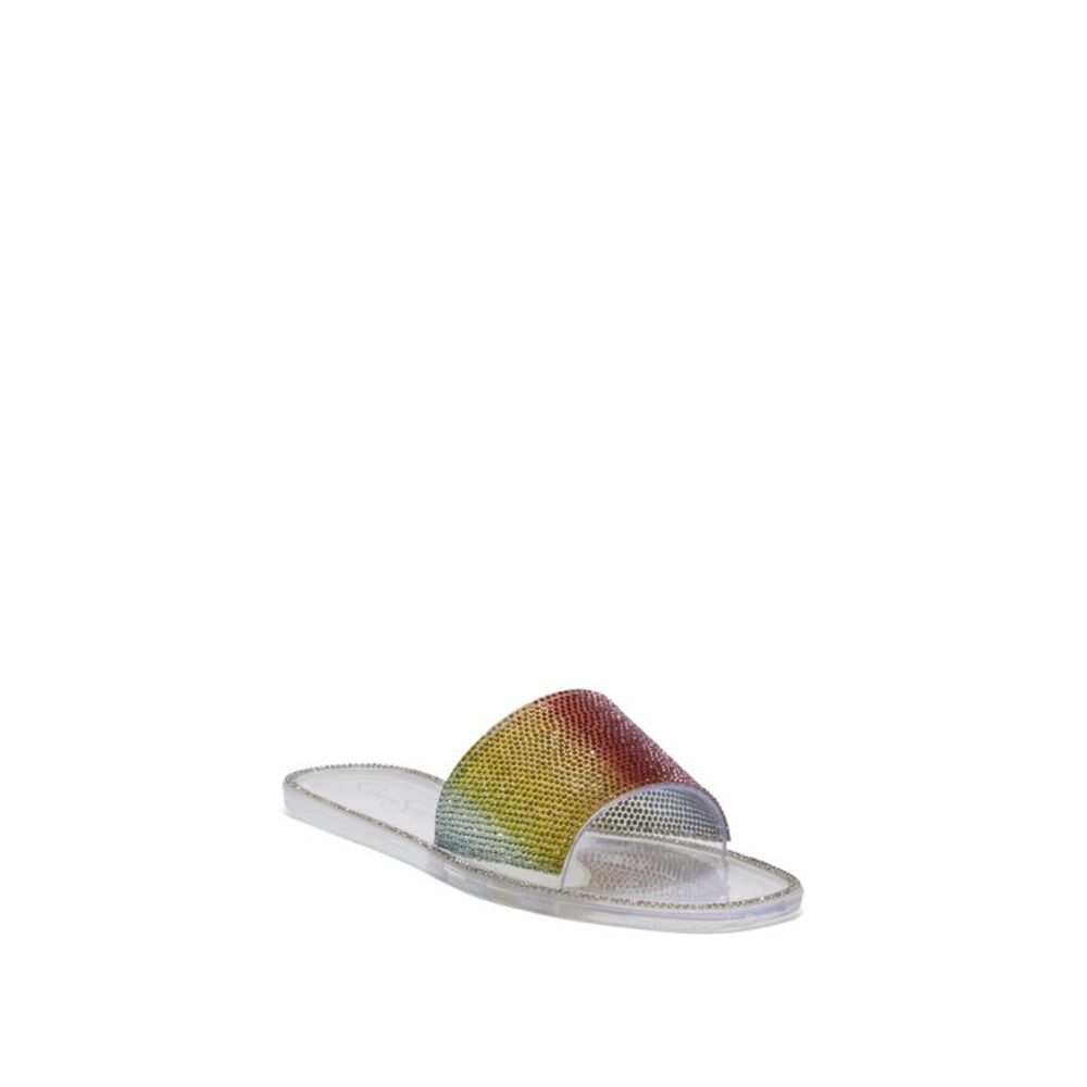NWT JESSICA SIMPSON Womens Yellow Rainbow Jelly Kassime Slide Sandals 6 M